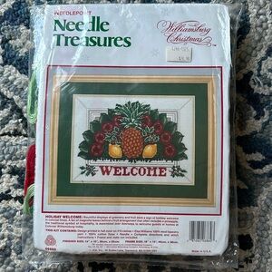 Vintage Needlepoint Needle Treasures Williamsburg Christmas kit